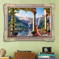 38x50cm 5D DIY Rome Castle Diamond Painting Resin Full Rhinestone Scener Cross-stitch Kit