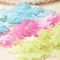 3cm 100PCS Colorful Fluorescent Glow Star Wall Sticker