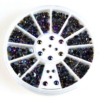 3D 300 Pcs Nail Art Tips Gems Crystal Glitter Rhinestone DIY Decoration Wheel