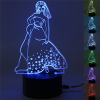3D Barbie Princess Night Light 7 Color Change LED Table Lamp Xmas Girls Toy Gift Home Decor