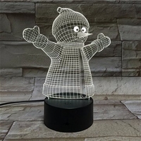 3D Christmas Snowman LED Lights Colorful Touch Visual Night Light