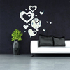 3D DIY Acrylic Love Heart Clock Mirror Wall Sticker Modern Living Room Home Decor