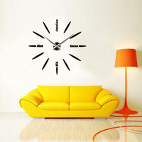 3D DIY Modern Mute Mirror Wall Clock Wall Sticker Home Decoration