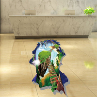 3D Dolphin Ladder Bridge Wall Sticker Removable Waterproof Living Room Home Decor