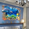 3D Dolphin Wall Stickers Waterproof Floor Stickers Children Room Deco Removable Wallpaper