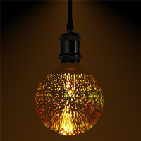 3D Fireworks E27 G125 LED Retro Edison Decor Glass Bulb Light Lamp AC85-265V Cafe Home Decor
