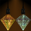 3D Fireworks E27 Polyhedron LED Retro Edison Decor Glass Bulb Light Lamp Cafe Home Decor