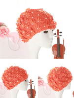 3D Flower Handmade Pearl Swimming Cap For Women