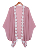 3D Flower Patchwork Solid Chiffon Women Cardigan