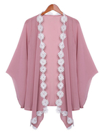 3D Flower Patchwork Solid Chiffon Women Cardigan