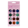 3D Glitter Fluorescent Elliptic Flatback Acrylic Nail Stickers Tips