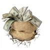3D Gunny Bag Money Wall Decals Wall Art Stickers 23 Inch Removable Home Decor