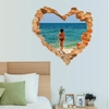 3D Heart Beach Walking Livingroom Bedroom Animals Floor Background Wall Decor Creative Stickers