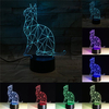 3D Illusion Bulbing Cute Cat Lamp Acrylic LED Night Light USB Table Desk Living Room Home Decor