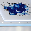 3D Outer Space Wall Sticker Moon Star Planet Removable Bedroom Living Room Background Wall Decals Ho