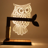 3D Owl Shape 12 LED Desk Table Light Night Light Acrylic Dimmable Lamp Xmas Gift Home Office Deco
