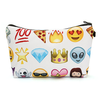3D Print Emoji Smiley Face Pencil Case Travel Cosmetics Pen Bags