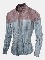 3D Printing Personality Stitching Fashion Casual Slim Designer Shirts for Men