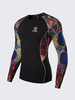3D Printing Quick-drying Breathable Training Bodybuilding Elastic Tight Long Sleeve Tops For Men