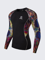 3D Printing Quick-drying Breathable Training Bodybuilding Elastic Tight Long Sleeve Tops For Men