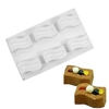 3D Silicone Cake Fondant Mold 6 Waves Moon Cake Chocolate Mold Baking Pan Tray
