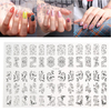 3D Silver Flower Nail Art Stickers Acylic Gel Tips Mixed Shape Decal Decoration DIY Salon