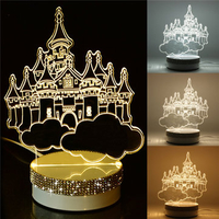 3D Sky City Night Light Warm Color Change LED Desk Table Lamp Toy Gift Bedroom Living Room Home Deco