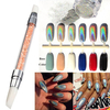3g Rainbow Holographic Laser Chrome Powder Pigments + Silicone Sculpture Carved Pen Nail Brush