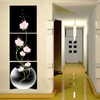 3Pcs 40x40cm Combination Canvas Print Painting Flowers Lotus Printed Home Entryway Wall Decor