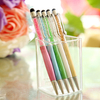 3Pcs Black Crystal Imitated Diamond Capacitive Screen 2 in 1 Touch Writting School Office Stationery Ballpen