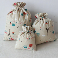 3PCS Canvas StoragBags Cosmetic Bags Storage Bags For Gift