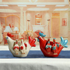 3Pcs Ceramic Cock Ornament Festive Couple Birthday Present Gift Living Room Handicrafts Home Decor