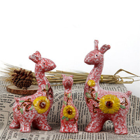 3Pcs Creative Ceramic Deer Ornament Living Room Handicrafts Home Office Decor