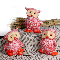 3Pcs Creative Ceramic Owl Ornament Living Room Home Office Decor Handicrafts