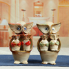 3Pcs Creative Ceramic Owl Ornament Living Room Home Office Decor Handicrafts