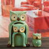 3Pcs Creative Ceramic Owl Ornament Living Room Home Office Decor Handicrafts