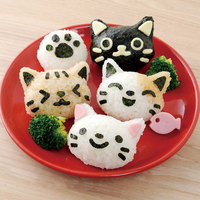 3Pcs Cute Smile Cat Sushi Nori Rice Mold Decor Cutter Bento Maker Sandwich DIY Tool