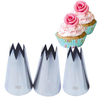 3Pcs DIY Stainless Steel Russian Flower Icing Piping Nozzles Cake Decorating Tips Baking Tools Kit