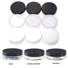 3Pcs Empty Cosmetic Jars Pots Powder Sifter Loose Powder Container Set Clear Black White