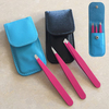 3Pcs Eyebrow Tweezer Kit Stainless Steel Eyelashes Eyes Hair Clip Removal With PU Bag