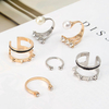 3Pcs Fashion Ring Set Rivet Pearl Rhinestone Knuckle Rings