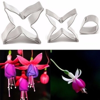 3PCS Flower Shape Chocolate Cookie Cutters Candy Biscuit Jelly Baking Tool Cake Mold