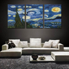 3PCS Monet Sky Unframed Oil Painting Canvas Mysterious Wall Art Living Room Home Decor