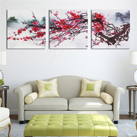 3Pcs Plum Blossom Canvas Painting Frameless Wall Art Picture Print Living Room Home Decor
