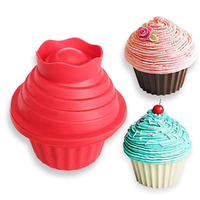 3PCS Silicone Large Size Cupcake Fondant Mold Heat Resistant Bake Tools
