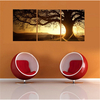 3Pcs Sunset Combination Painting Printed On Canvas Frameless Drawing Home Background Wall Decor