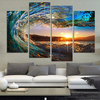 3PCS Wave Landscape Unframed Oil Painting Canvas Wall Art Living Room Home Decor