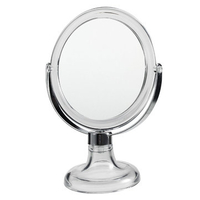3X Magnifying Clear Acrylic Mirror Organizer Rotatable Double-Sided Desktop Stand Glass Makeup Tools