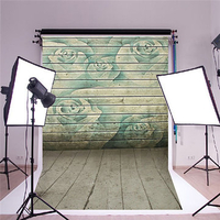 3x5FT Retro Silk Photography Backdrop Photo Studio Background Rose Wooden Floor Wall Art
