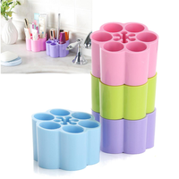 4 Colors Makeup Case Holder Display Stand Plastic Cosmetic Storage Box Brushes Organizer